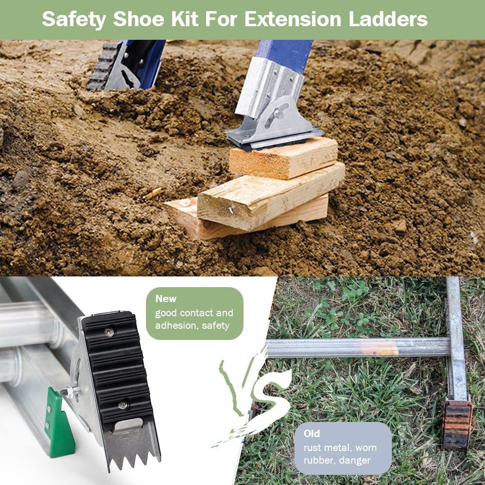 2 pack Replacement Shoe Kit for Aluminium Ladder Extension Ladder Feet, Replacement Parts for Aluminum Ladders - Image 3