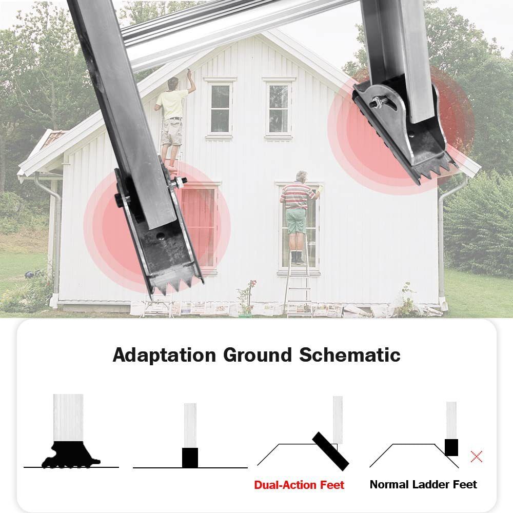 2 pack Replacement Shoe Kit for Aluminium Ladder Extension Ladder Feet, Replacement Parts for Aluminum Ladders - Image 4
