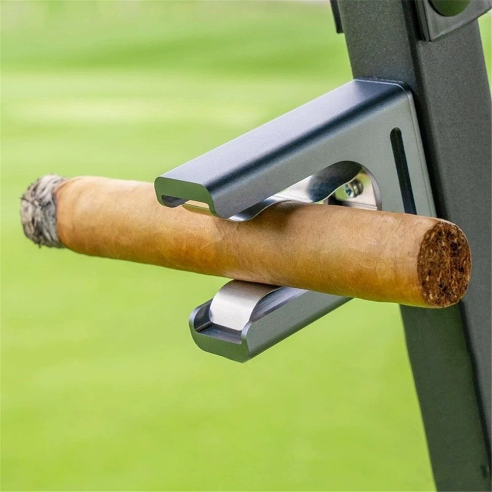 Cigar Holder for Golf Cart,Strong Magnetic Cigar Holder-Ideal Golf Cart Accessory,No Damage Cigar Wrapper,Aluminum Alloy,Loop Strap,Golf Cart Accessories & Gift for Golfers（gray） - Image 2