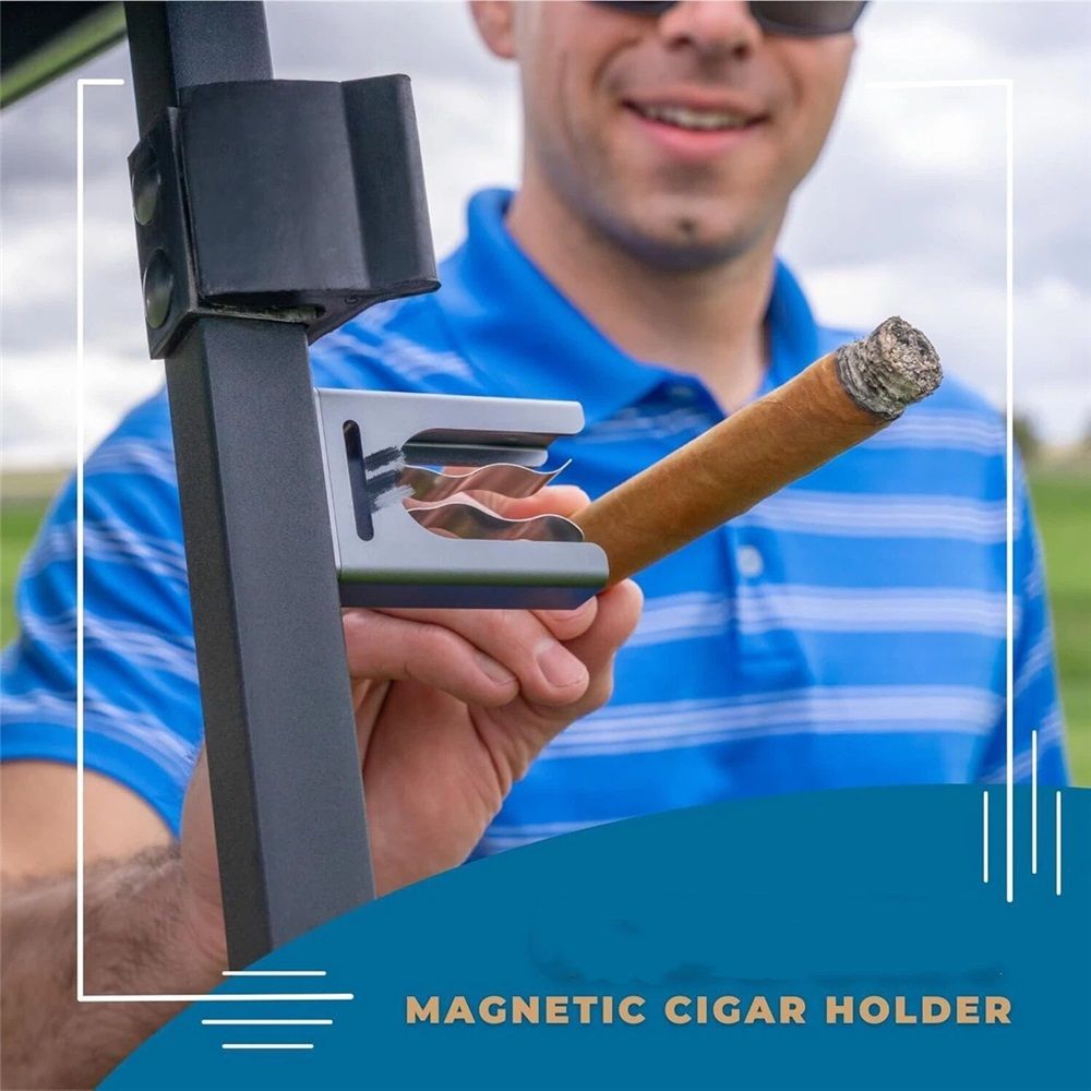 Cigar Holder for Golf Cart,Strong Magnetic Cigar Holder-Ideal Golf Cart Accessory,No Damage Cigar Wrapper,Aluminum Alloy,Loop Strap,Golf Cart Accessories & Gift for Golfers（gray） - Image 4