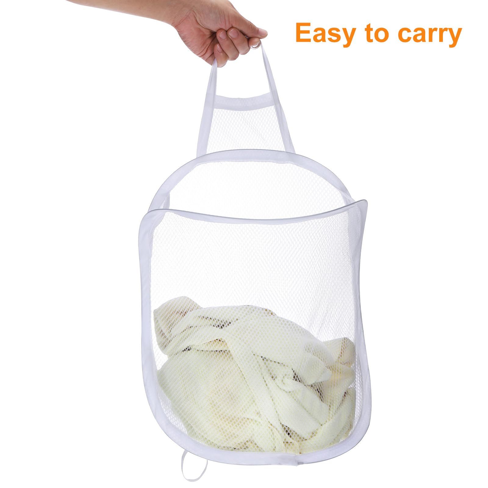 3 pack Mesh Collapsible Small Wall Laundry Baskets，Hanging Laundry Hamper，for Hotel, University Dormitory Use - Image 3