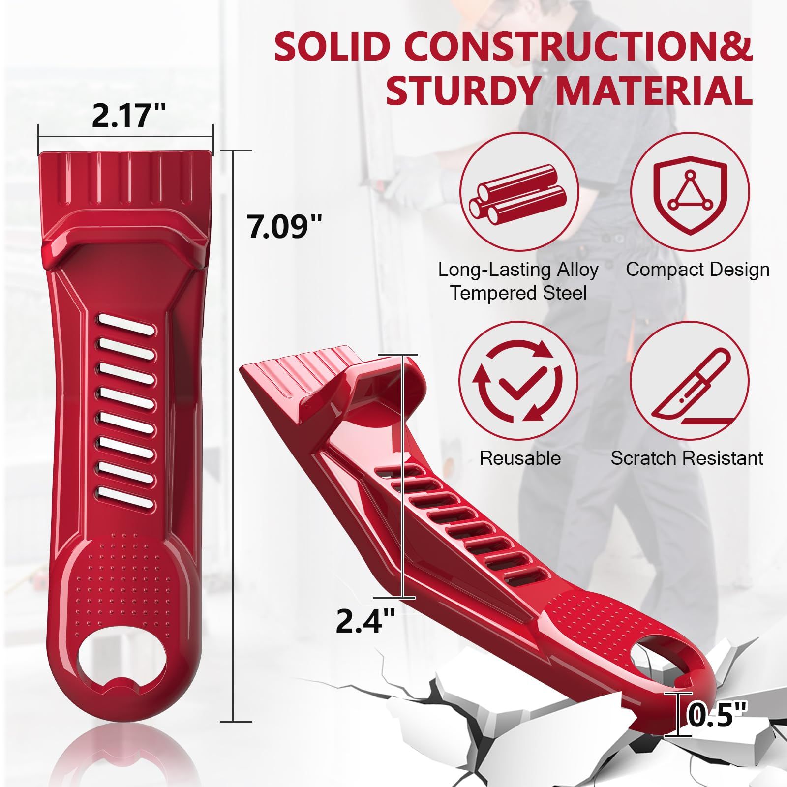 2 pack Drywall Panel Lifter, Drywall Rasp, Drywall Tool Includes Built In Bottle Opener, Lightweight, Non-Clogging Rasp, Door Hanging Tool - Image 3