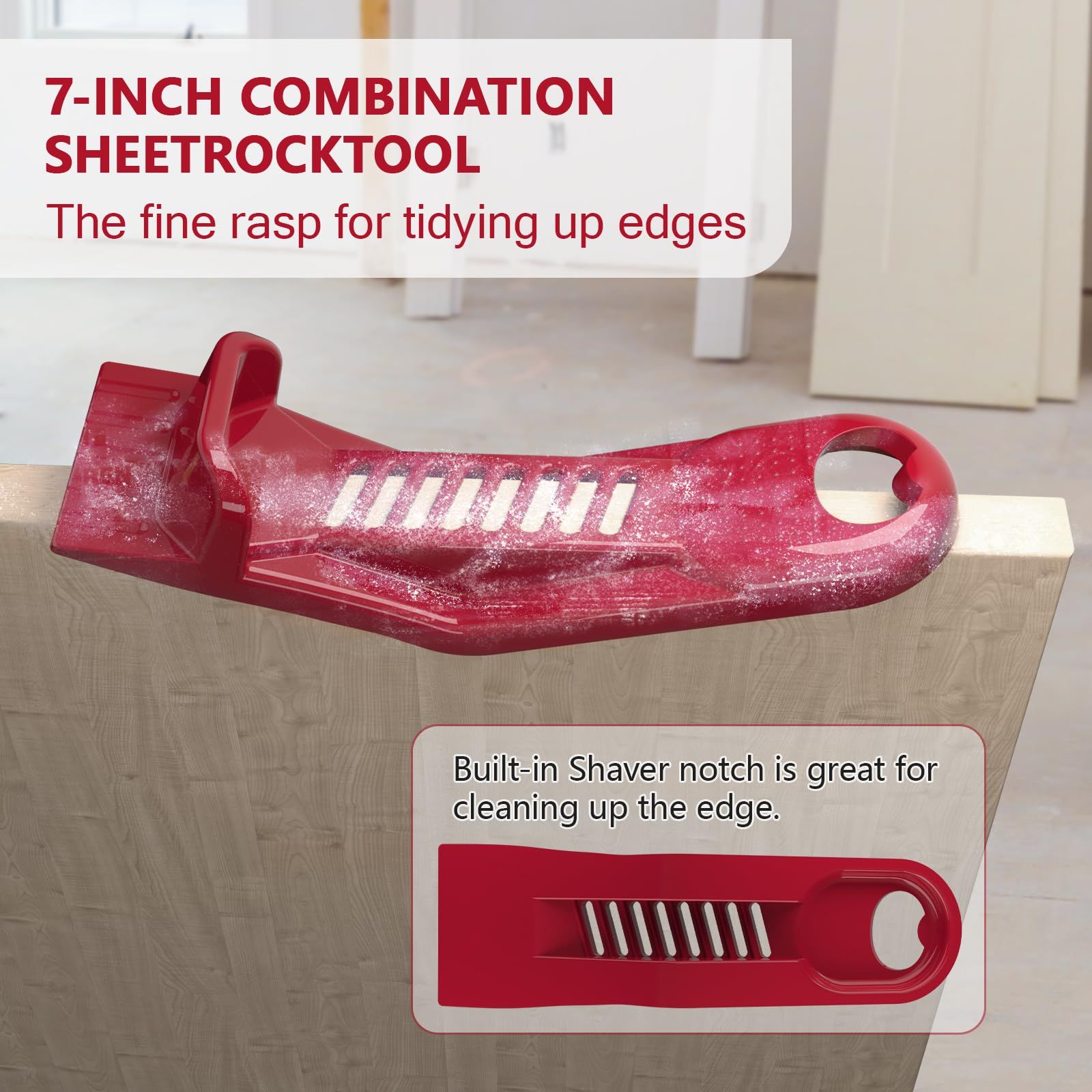 2 pack Drywall Panel Lifter, Drywall Rasp, Drywall Tool Includes Built In Bottle Opener, Lightweight, Non-Clogging Rasp, Door Hanging Tool - Image 5