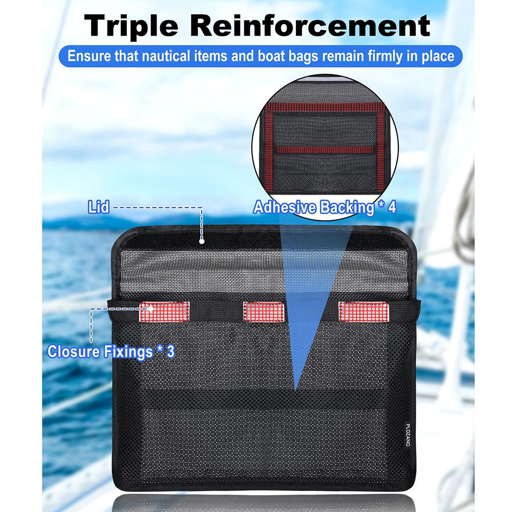 Boat Accessories Storage Organizer Bag, Sun-Protective Strong Adhesive Pouch for Cellphone and Key, Reflective Closure Pocket for Boat Center Console Pontoon - Image 2
