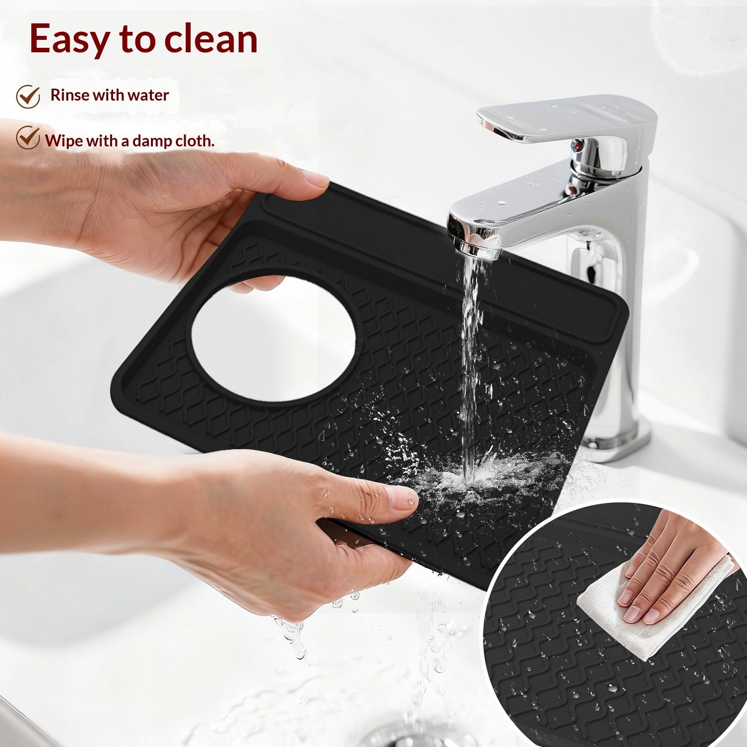 Espresso Tamper Mat, Food Grade Silicone Non-Slip,  Waterproof Heat Resistant, Espresso Tamping Station for Espresso Machine Barista Accessories (Black) - Image 3