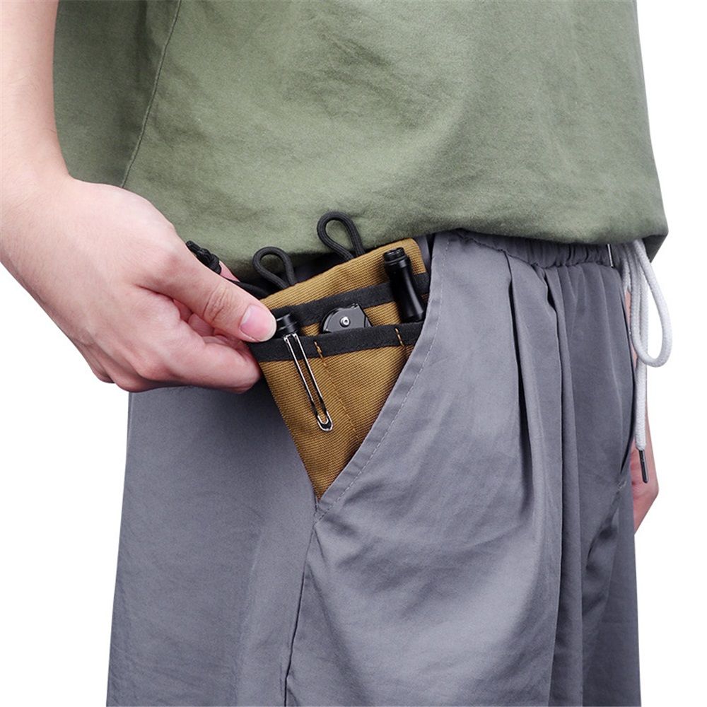 Pouch for Men,  Multitool Pocket Pouch Hold Your Flashlight/Pocket Knife, Pen, Notebook Key accessory kit（khaki） - Image 3