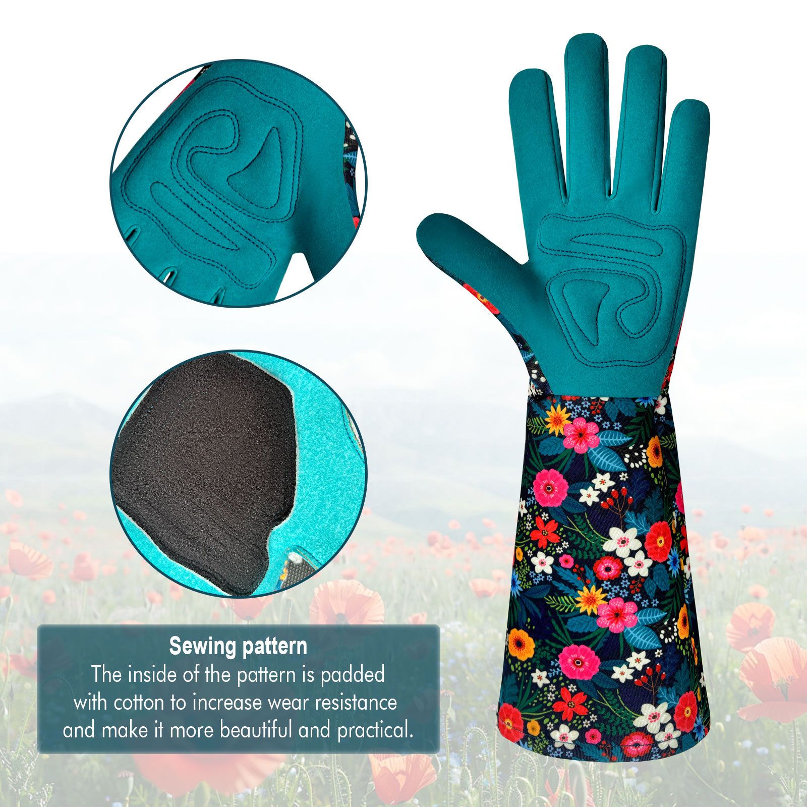Gardening Gloves for Women, Breathable leather Garden Gloves with Grip, Thorn-Proof Puncture-Resistant Work Gloves（green） - Image 2