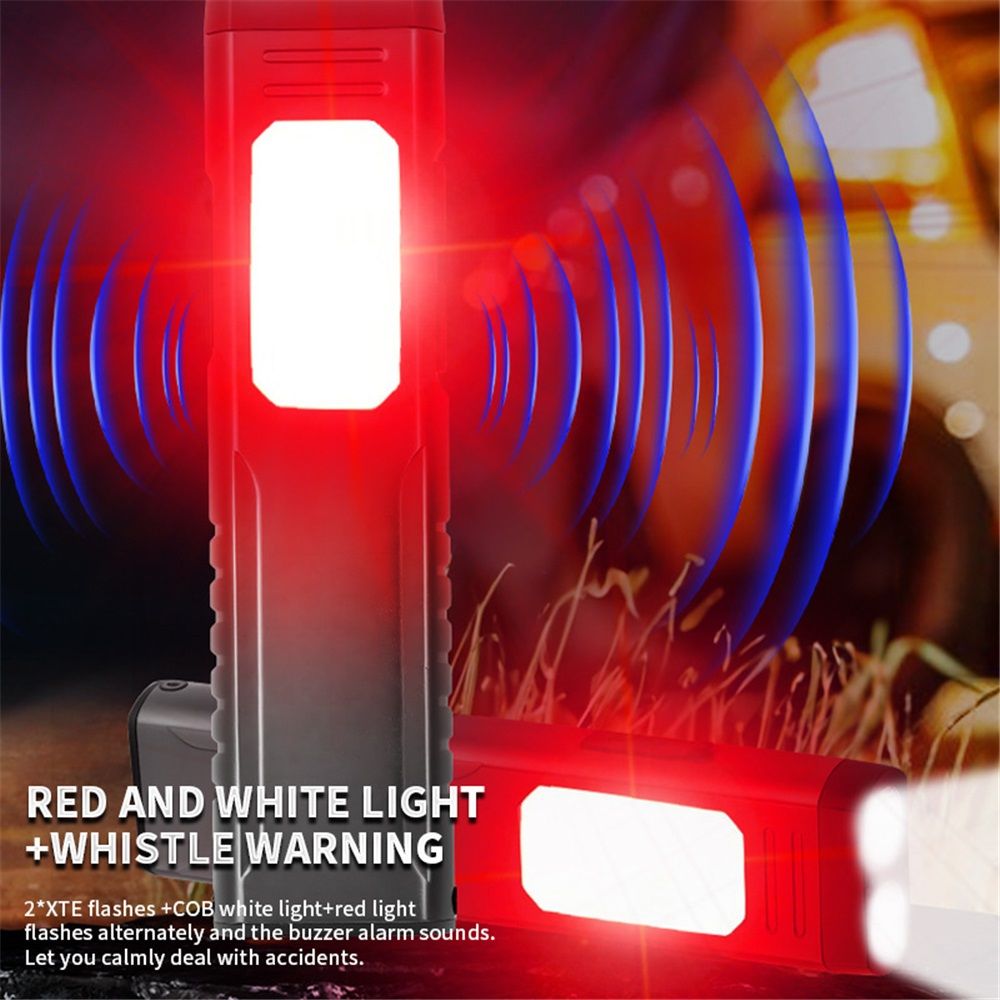 Rechargeable LED Flashlight  7 Modes for Home, Outdoor, Rechargeable Flashlight with Sound Beeper,Camping, Emergency (Black) - Image 2
