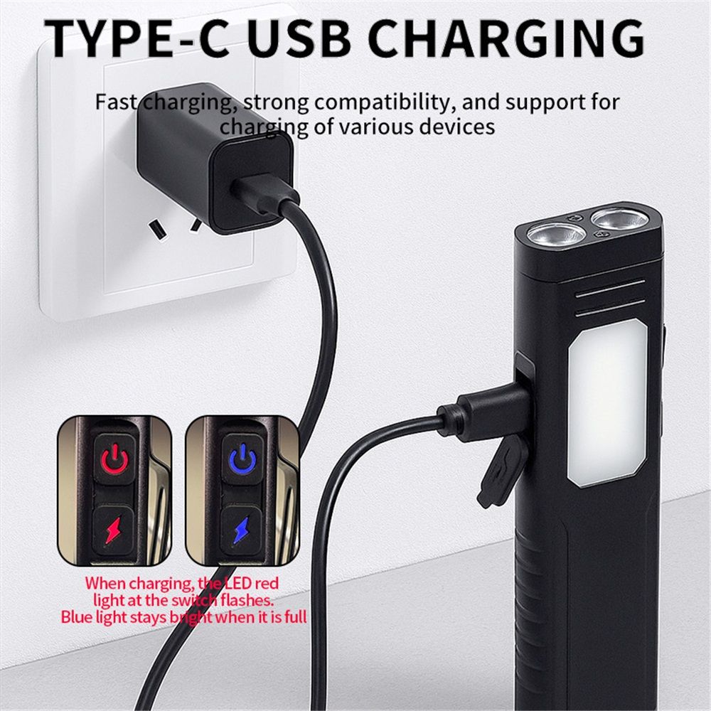 Rechargeable LED Flashlight  7 Modes for Home, Outdoor, Rechargeable Flashlight with Sound Beeper,Camping, Emergency (Black) - Image 4
