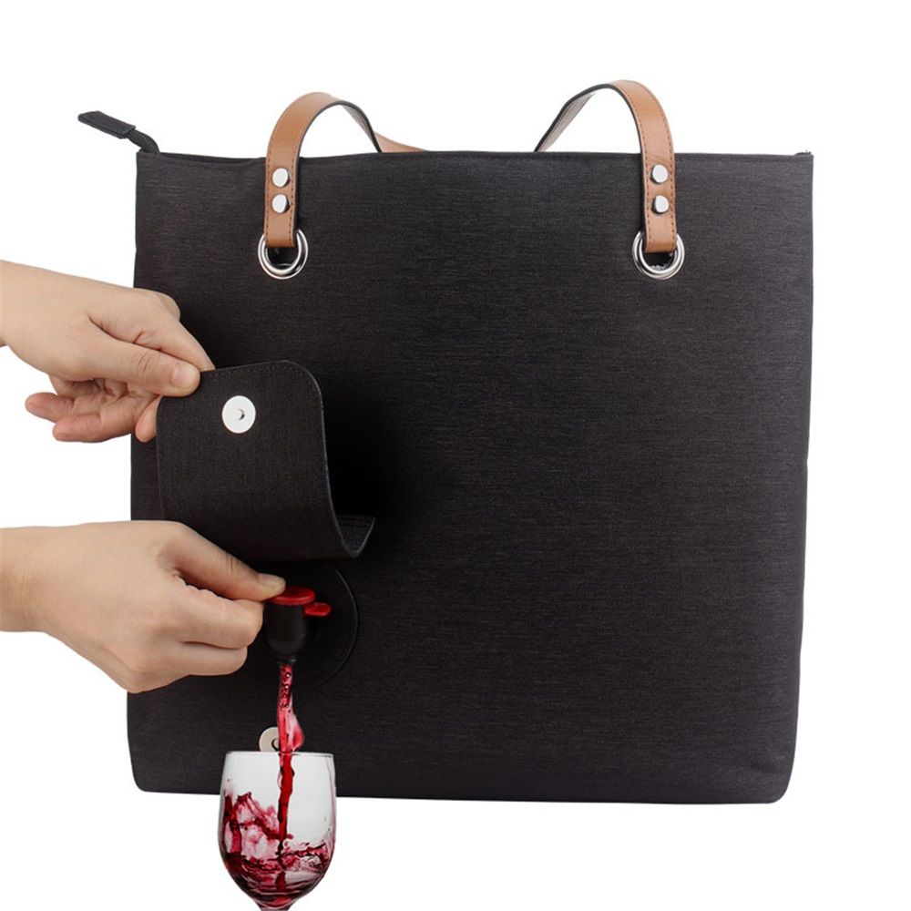 Wine Tote Bag  and 1 inner container, Beach Cooler for Travel Gift, Leakproof Insulated Purse Carrier with Hidden Spout Compartments, Holds 2 Bottles for Picnic， Party, Dinner - Image 3