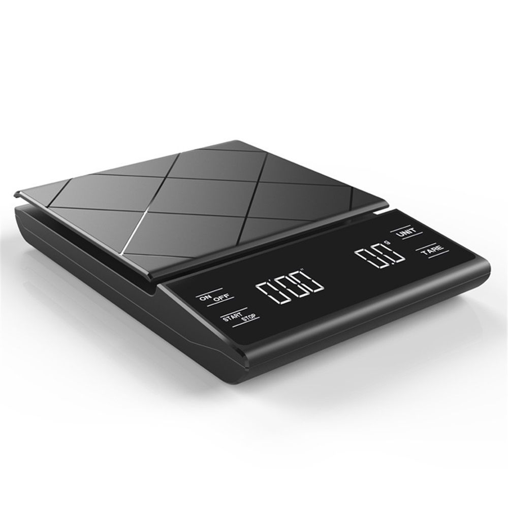 Digital Multifunction Weighing Scale with 3kg/0.5g High Precision - Pour Over Drip - Espresso Scale with Bright LED Display (Batteries Included)-Black - Image 1