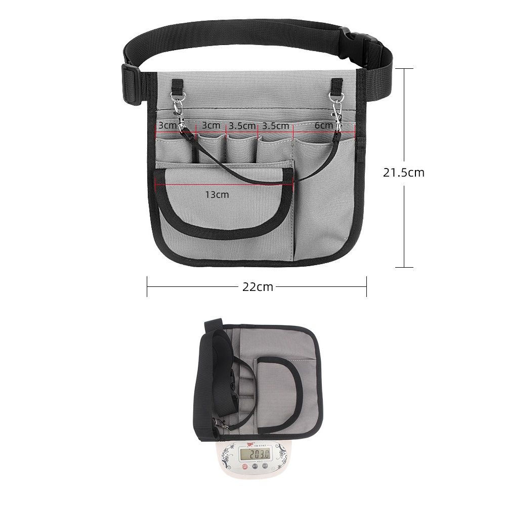 Nurse Waist Pouch with Tape Holder and Adjustable Waist Belt, Nursing Organizer Belt for Nursing Supplies, Gray, Bag ONLY - Image 5