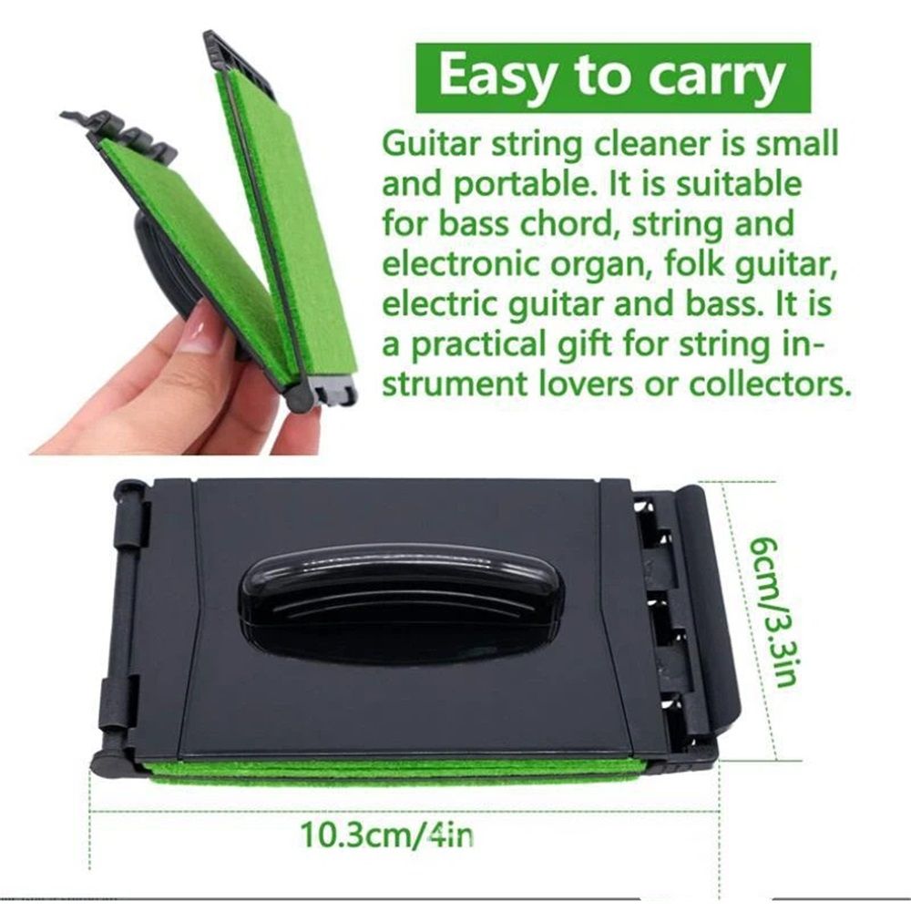 Guitar String Cleaner Clean Cloth Tool Scrubber for Cleaning Maintenance Care Kit for Violin/Bass/Ukulele/Electric Guitars and Other Musical Instrument 2 Pack - Image 2