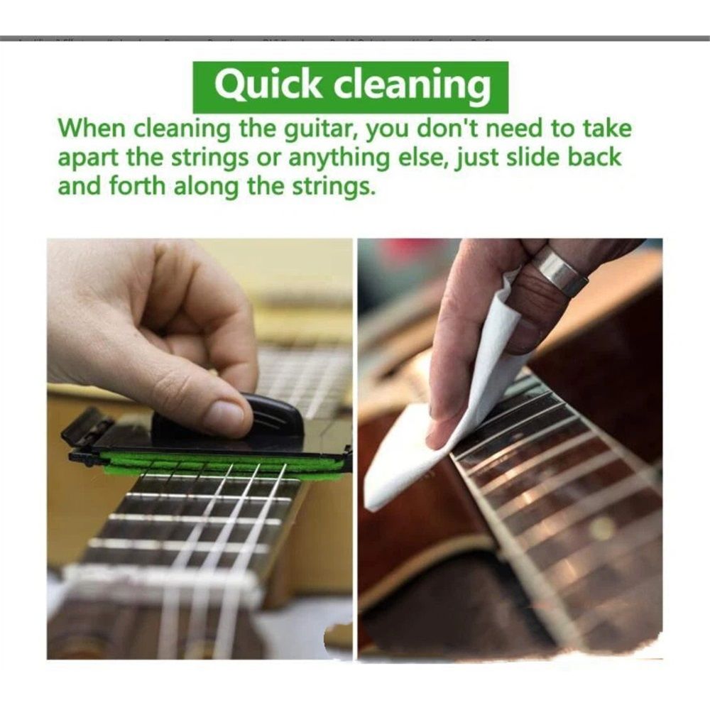 Guitar String Cleaner Clean Cloth Tool Scrubber for Cleaning Maintenance Care Kit for Violin/Bass/Ukulele/Electric Guitars and Other Musical Instrument 2 Pack - Image 3