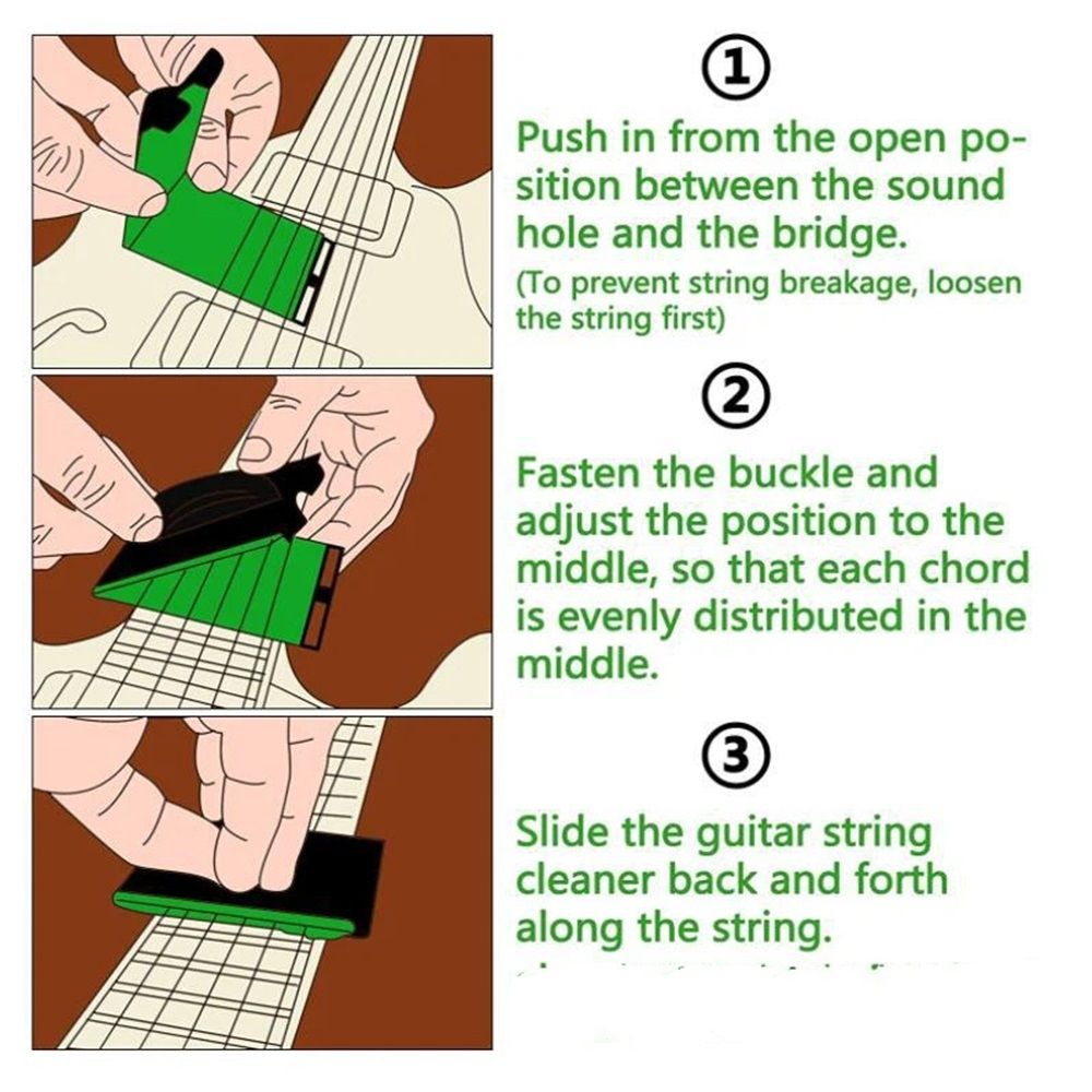 Guitar String Cleaner Clean Cloth Tool Scrubber for Cleaning Maintenance Care Kit for Violin/Bass/Ukulele/Electric Guitars and Other Musical Instrument 2 Pack - Image 4