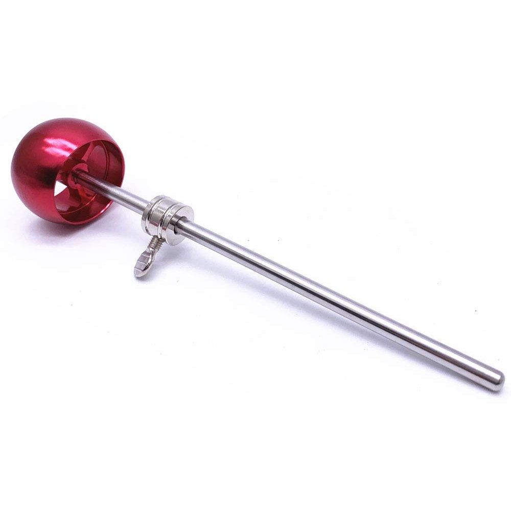 2 Pieces Bass Drum Pedal Beater Aluminum Alloy Hammer Head Percussion Instrument Accessory Part Red - Image 3