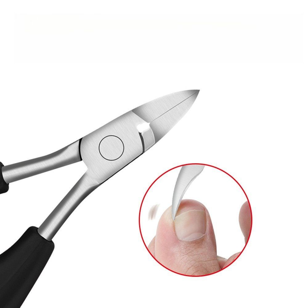 5pcs Toenail Clippers for Thick Toenails for Seniors, Angled Head Large Toe Nail Clippers Set for Men, Heavy Duty Ingrown Toenail Clippers with Long Handle, Ultra Sharp Slanted Nail Cutter Wide Jaw - Image 3