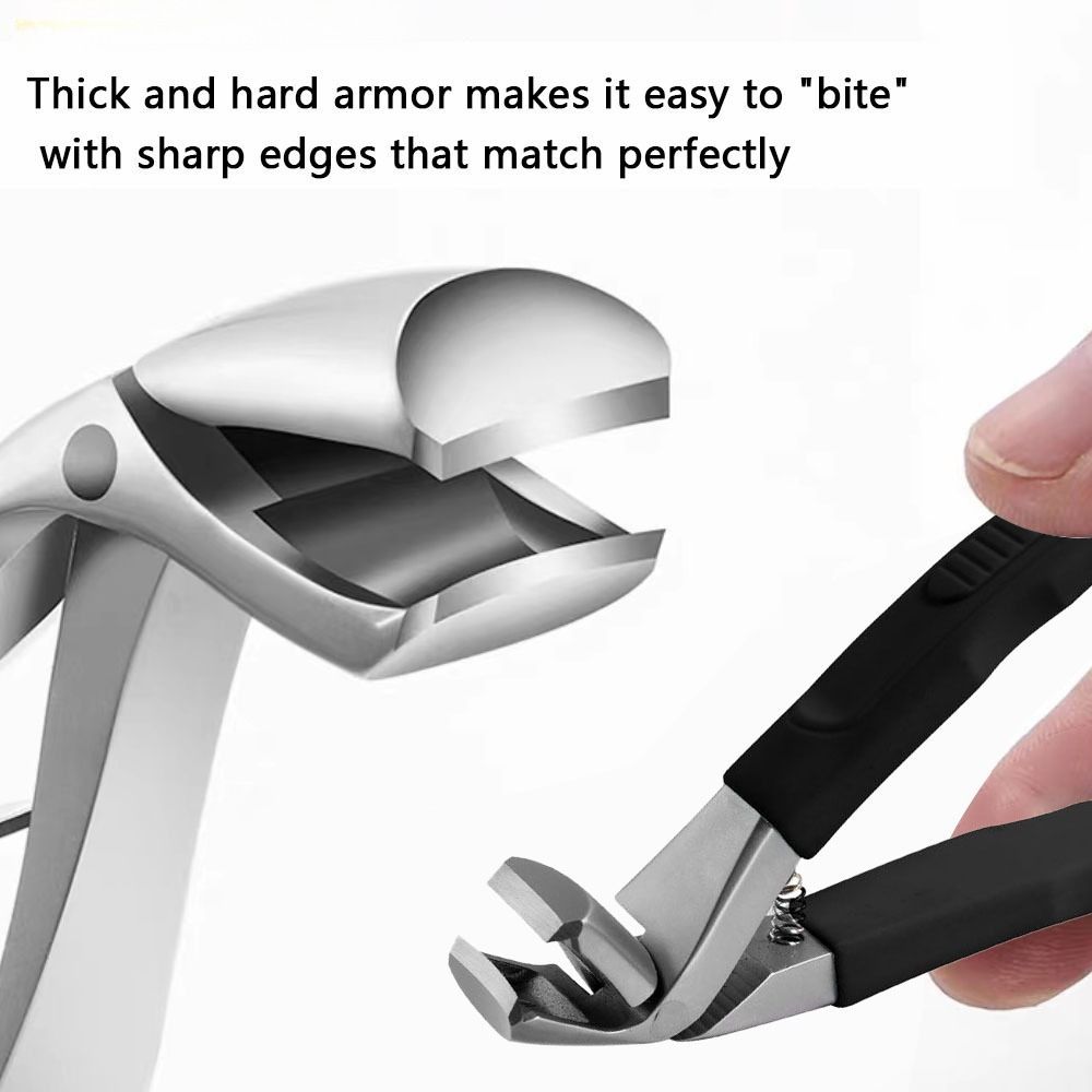 5pcs Toenail Clippers for Thick Toenails for Seniors, Angled Head Large Toe Nail Clippers Set for Men, Heavy Duty Ingrown Toenail Clippers with Long Handle, Ultra Sharp Slanted Nail Cutter Wide Jaw - Image 4
