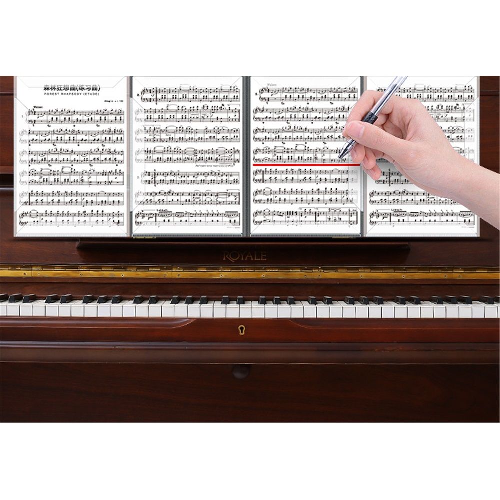 Sheet Music Folder,  Music Binder, 4 Page Expand,20 Pages Capacity, Writable Choir Folder, Black - Image 2