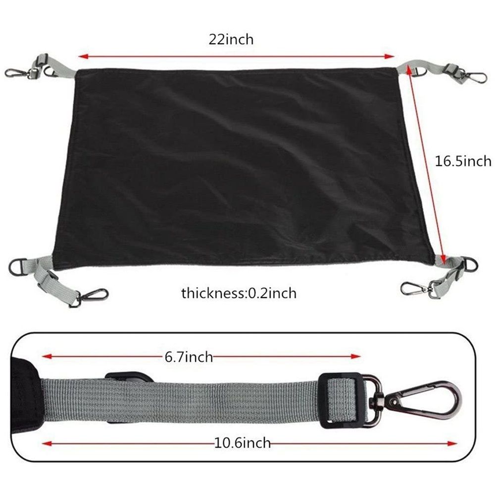 Cat Hammock for Cage - Hanging Washable Soft Outdoor Mat, Waterproof Cooling Bed for Large Kittens 16.5*22 in (Black) - Image 3
