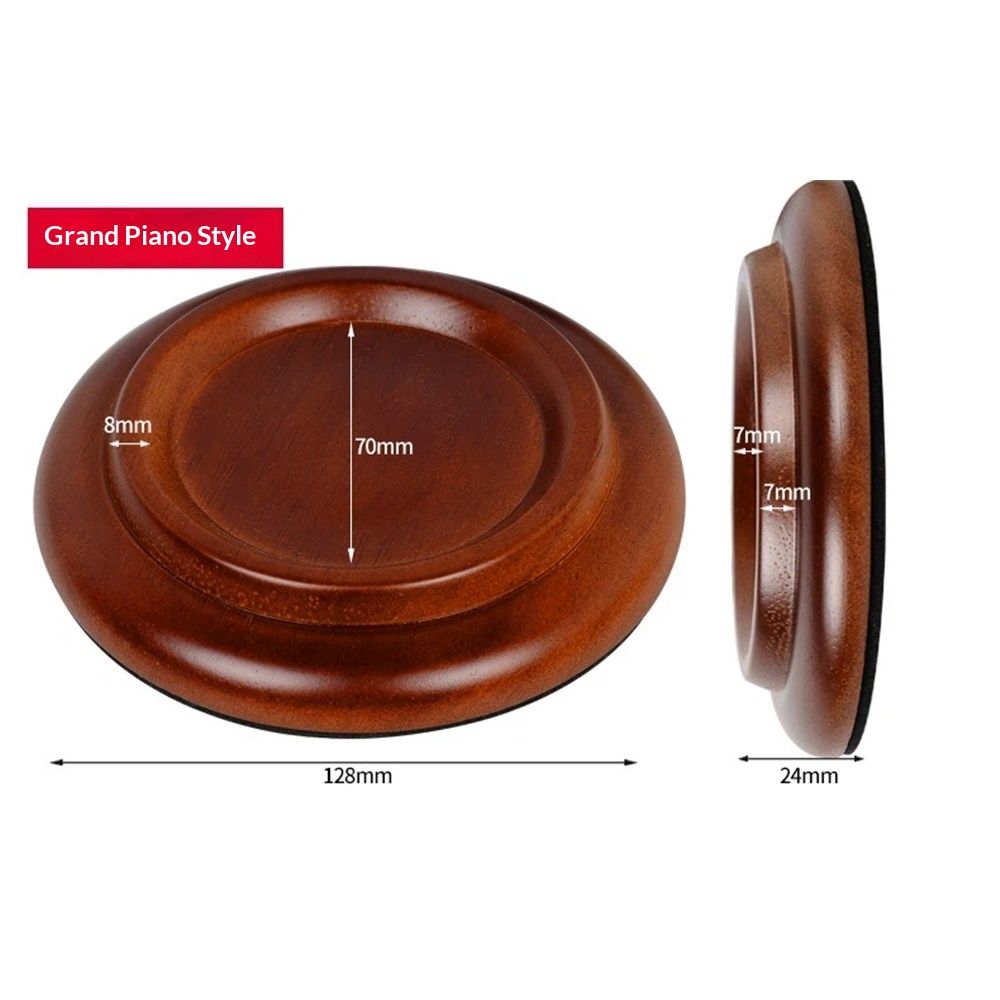 Piano Caster Cups Grand Piano Caster Cups Wood Coasters Cups Piano Caster Pads for Grand Piano 3pcs - Image 2