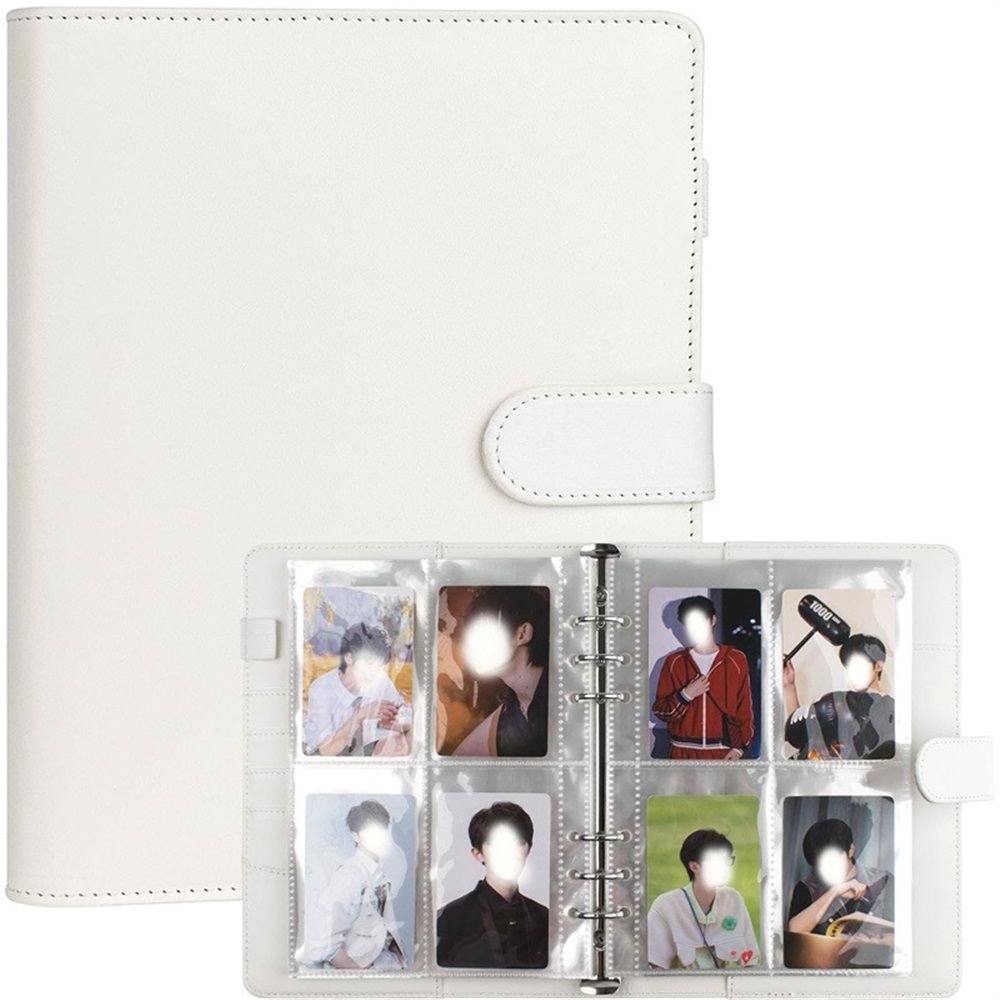 Photocard Binder with 25 Pack 4-Pocket Card Pages, 6 Ring Binder Card Collector Album PU Leather Binder Cover with Magnetic Buckle Closure for Organizing Trading Card - Image 1