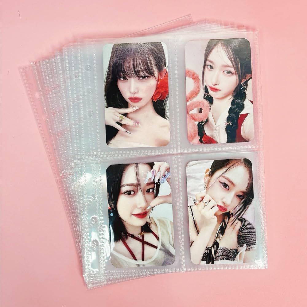 Photocard Binder with 25 Pack 4-Pocket Card Pages, 6 Ring Binder Card Collector Album PU Leather Binder Cover with Magnetic Buckle Closure for Organizing Trading Card - Image 5