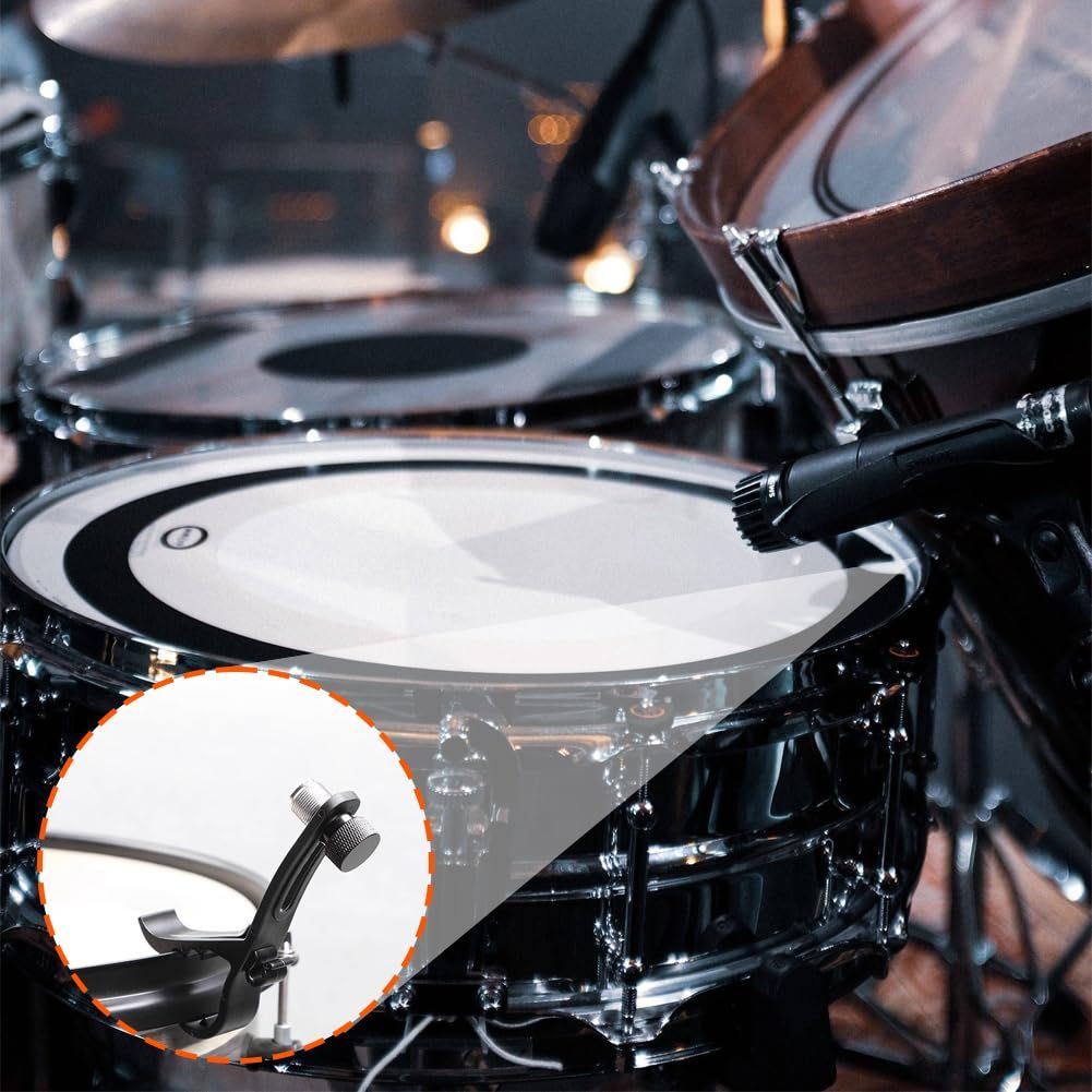 Drum Microphone Clip, 4PCS Shockproof Securing Mic Clips Drums Micro Phone Clamp Mount Holder Adjustable Compact Universal Lapel Mic Stand Rim Musical Instrument Supplies Fixing Set - Image 2