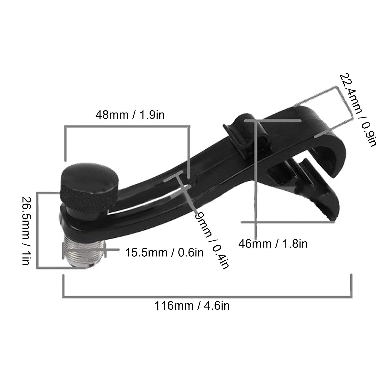 Drum Microphone Clip, 4PCS Shockproof Securing Mic Clips Drums Micro Phone Clamp Mount Holder Adjustable Compact Universal Lapel Mic Stand Rim Musical Instrument Supplies Fixing Set - Image 5