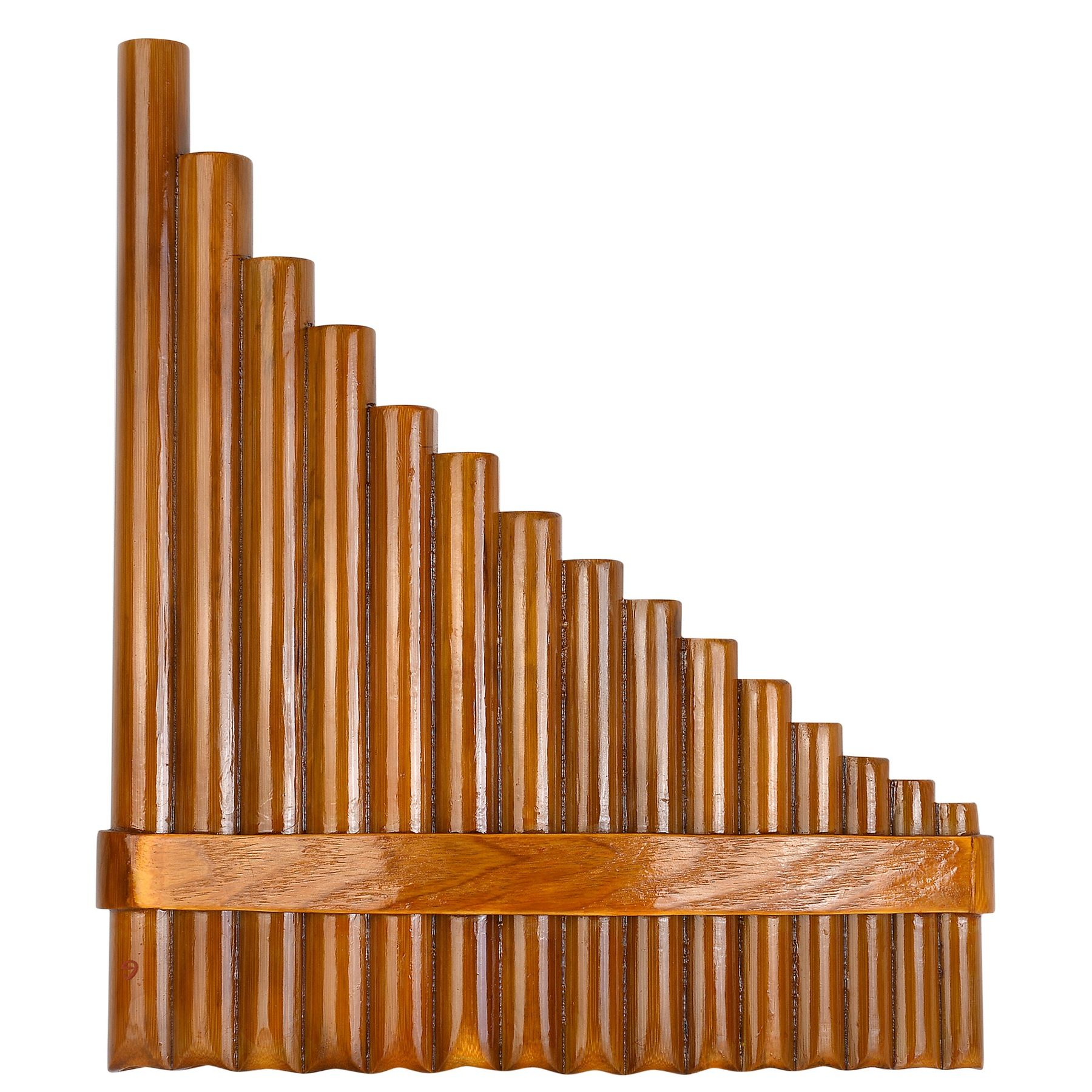 15 Pipes Brown Pan Flute G Key Chinese Traditional Musical Instrument Pan Pipes Woodwind Instrument (Right-Hand) - Image 1