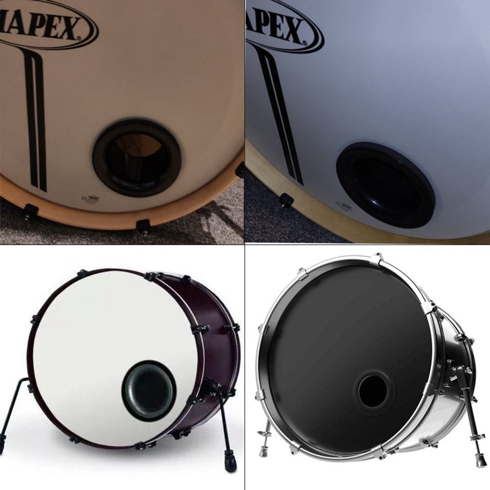 Bass Drum Enhancer Kick Drum Enhancer ABS Rubber Bass Drums Effect Amplifier Bass Hole Protection Speaker Expands LowEnd Frequency Enhancers Portable Drums Percussion Accessories Black - Image 3