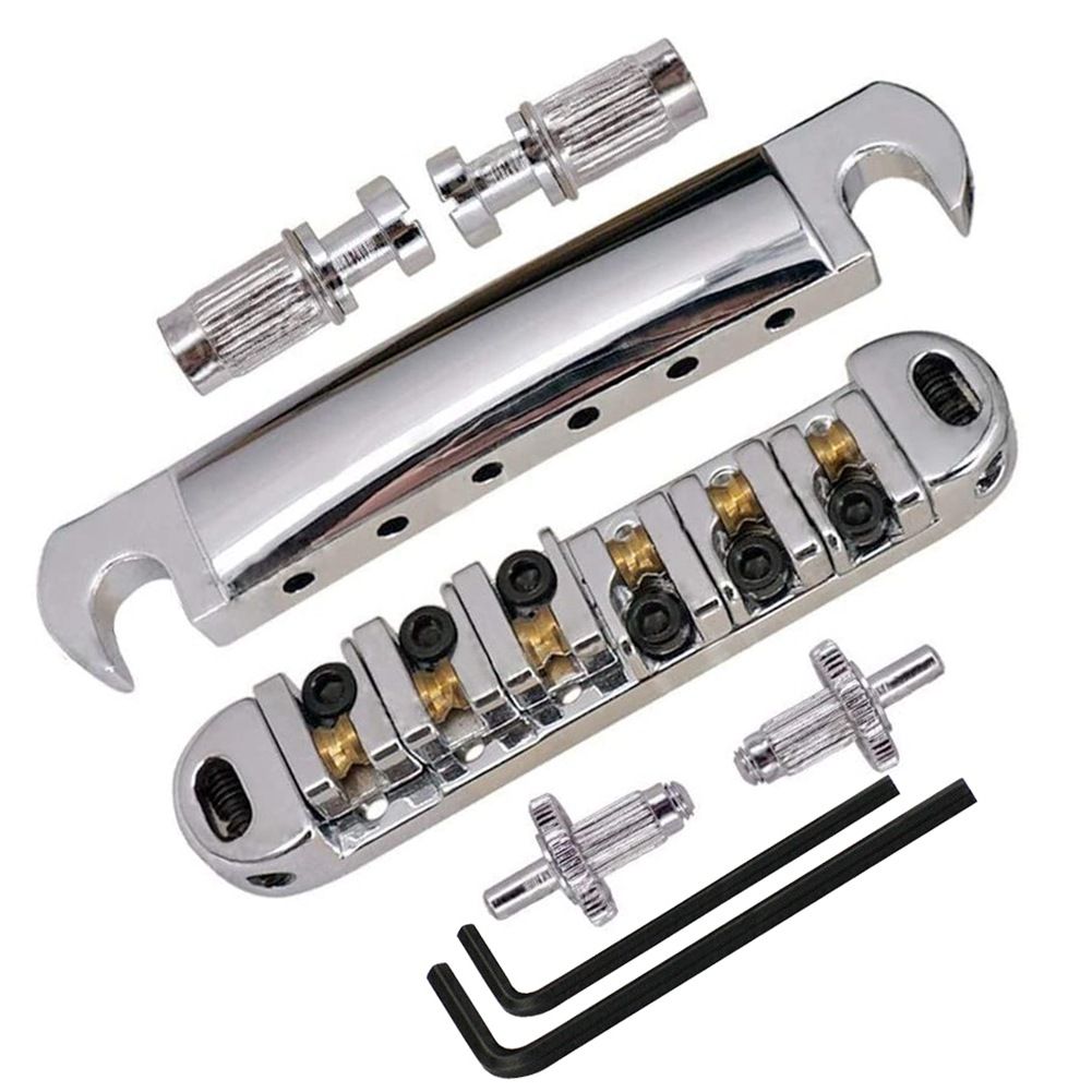 LP SG Roller Saddle Bridge ABR-1 Tune-o-matic Bridge Tailpiece Bridge For Guitar (Chrome) Tailpiece Roller Saddle Bridge - Image 1