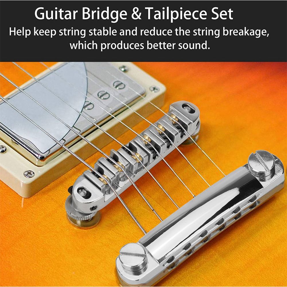 LP SG Roller Saddle Bridge ABR-1 Tune-o-matic Bridge Tailpiece Bridge For Guitar (Chrome) Tailpiece Roller Saddle Bridge - Image 4