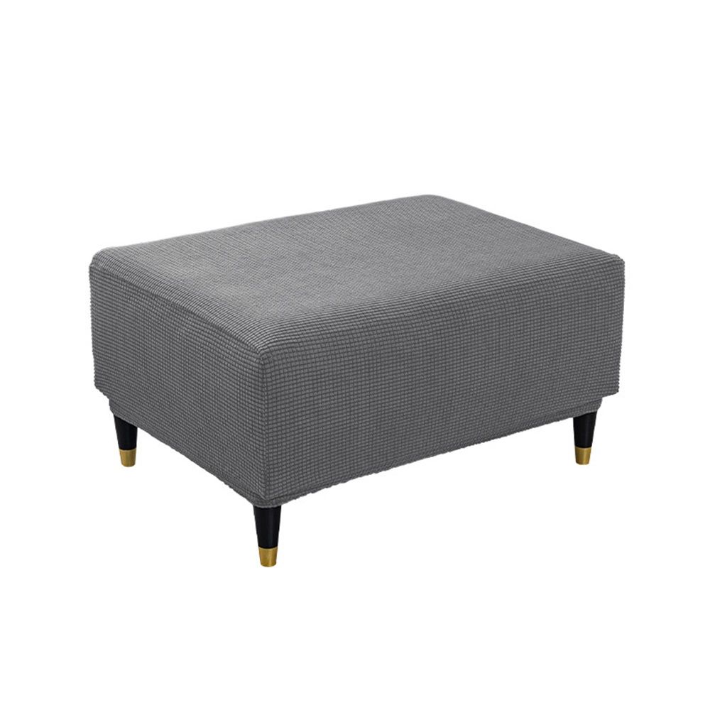Cover Slipcover Rectangle Footrest Sofa Slipcovers Stool Cover Footstool Protector Covers Feature Stretch Thick Soft Jacquard Fabric Removable Washable - Image 1