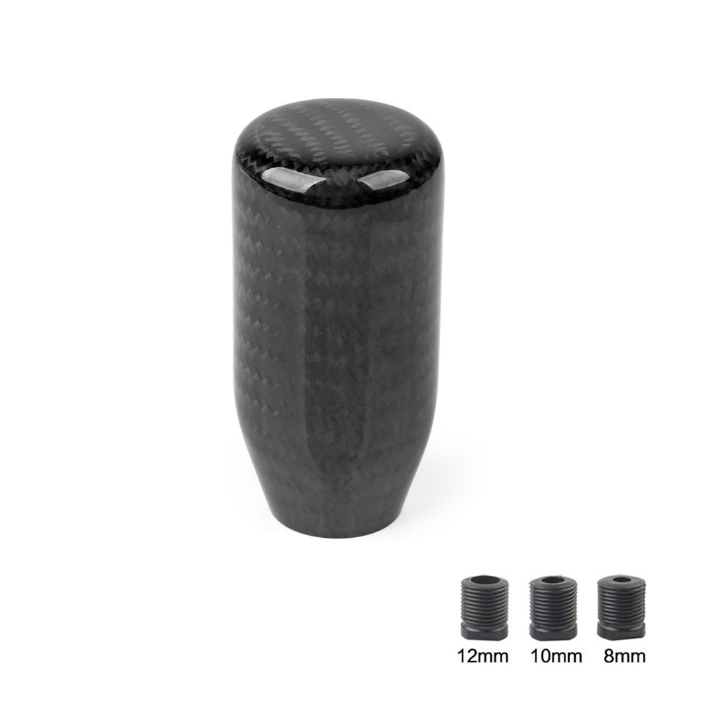 racing Carbon Fiber Shift Knob Long Modified Carbon Fiber Stand Head Gear Shift Knobs for Most Automobile with 3 Adapters (Carbon Fibers-Long, Black) - Image 1