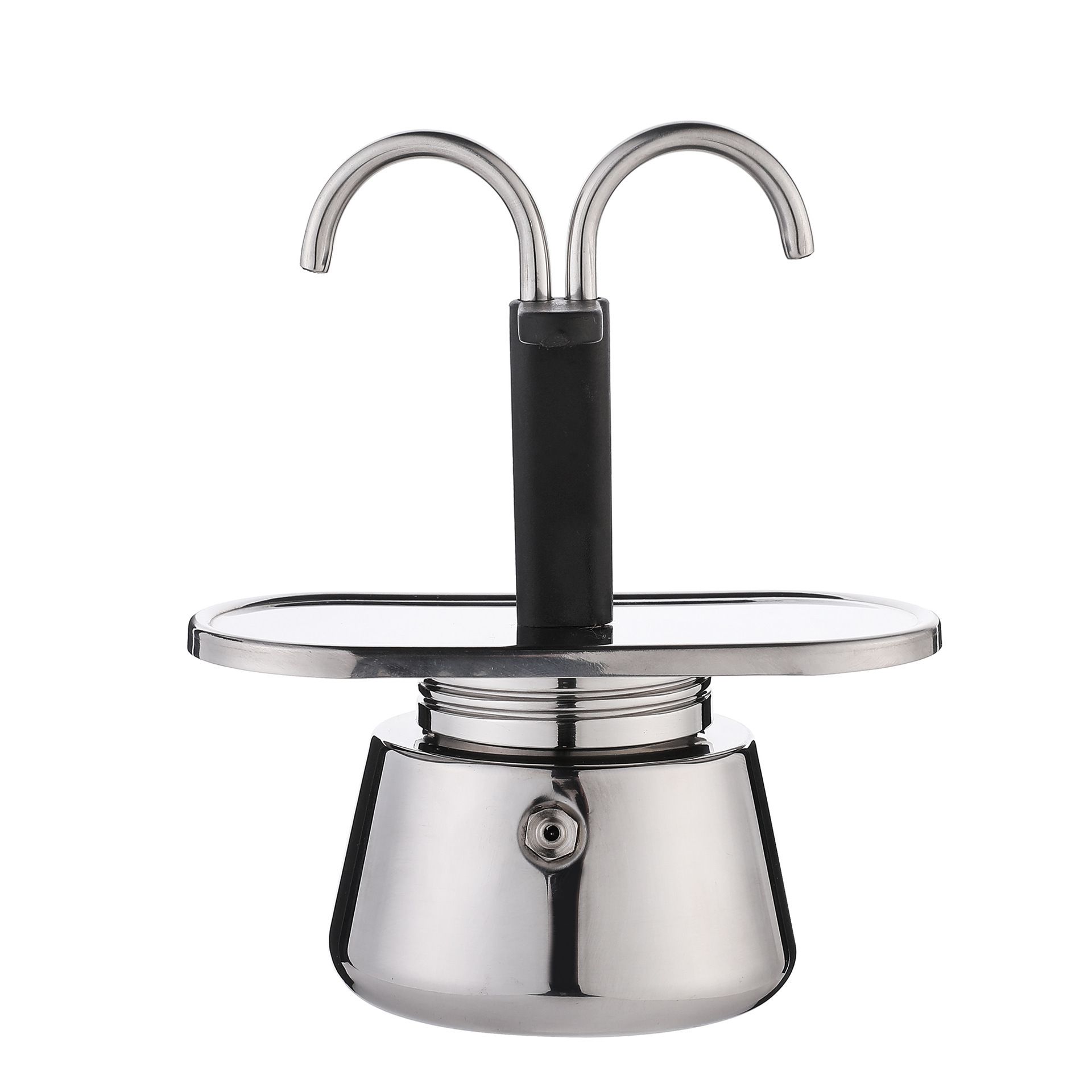 Double Spout 2 Cup Coffee Maker - Stainless Steel Espresso Maker - Italian Coffee Machine for Espresso, Cappuccino, and Mocha - Portable Brew Pot for Home or Camping - Image 1