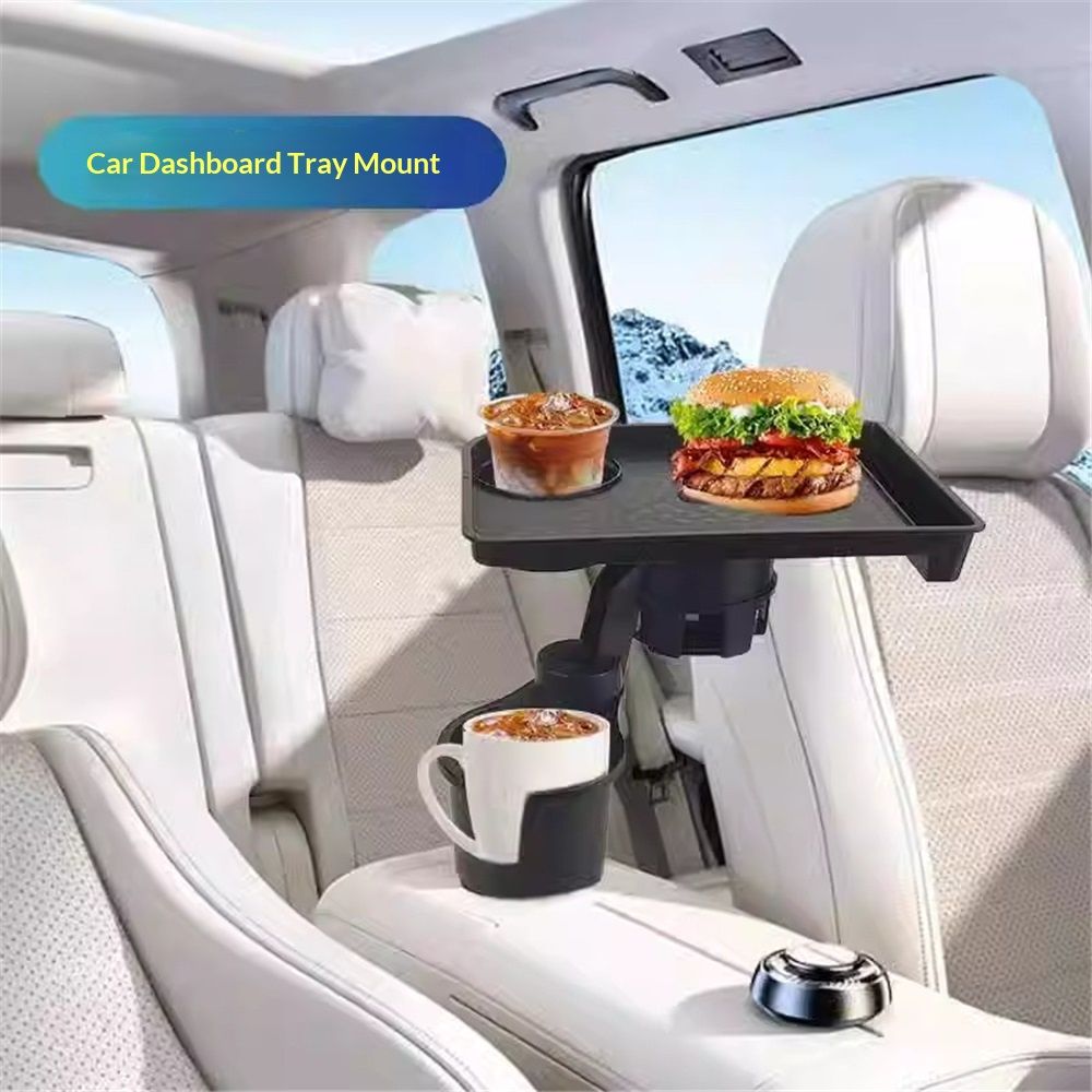 This Cup Holder Tray for Car, 2 in 1 Car Food Table Tray with Solid Base & Phone Slot,Car Cup Holder Expander  Tray for Travel Road Essentials - Image 4