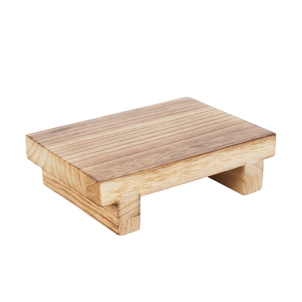 Stand Soap Tray for Kitchen Sink, Wood Pedestal for Kitchen Counter Sink Stand Decorative Rustic Bathroom Dishes Plant Bottles Candles Display(25*18*7CM) - Image 1