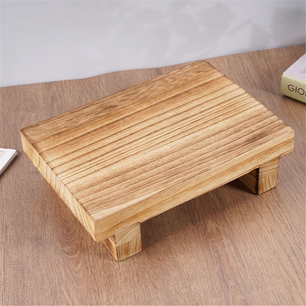 Stand Soap Tray for Kitchen Sink, Wood Pedestal for Kitchen Counter Sink Stand Decorative Rustic Bathroom Dishes Plant Bottles Candles Display(25*18*7CM) - Image 2