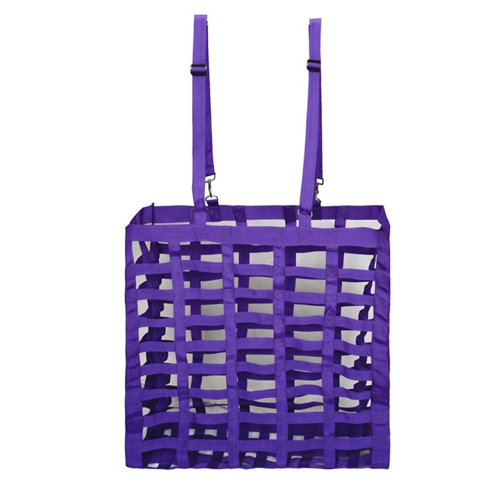 Four sided simple hay net bag, large capacity woven belt, horse hay bag, hay bag, slow feeding hay bag (purple) - Image 1
