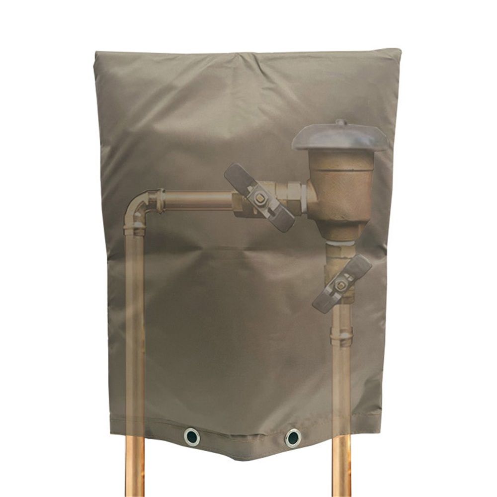 Backflow Preventer Insulation Cover, Insulated Well Pump Cover Irrigation Sprinkler Valve Pouch ,Pipe Insulation Covers for Outside Winter Freeze Protection  (brown 16