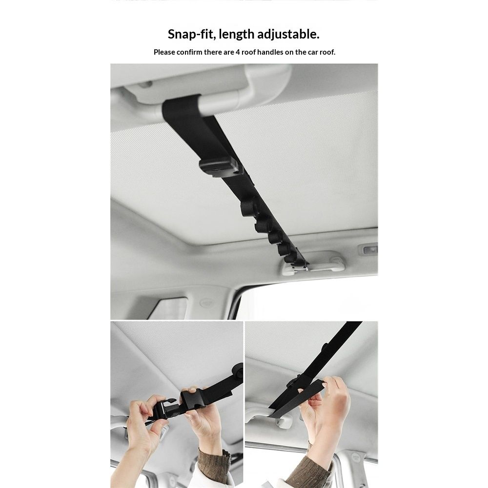 2 Pack Vehicle Fishing Rod Holder for Car, Fishing Pole Car Rack 5 Rods Capacity,  Horizontal Car Roof Fishing Pole Storage Carrier Belt for SUV, Truck and Van, black - Image 3