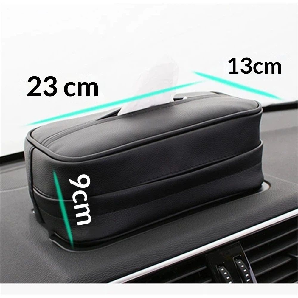 Car Sun Visor Tissue Case Holder Paper Towel Bag Cover, Back Seat Headrest Hanging Napkin Clip（black） - Image 5