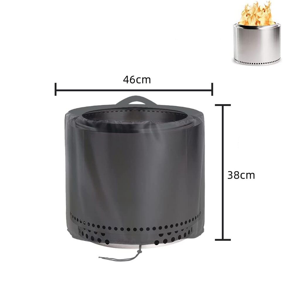 Fire Pit Cover for Solo Stove BonfireCover 46*38cm, Waterproof 600D Camping Stove Cover All Weather Resistant Black - Image 5