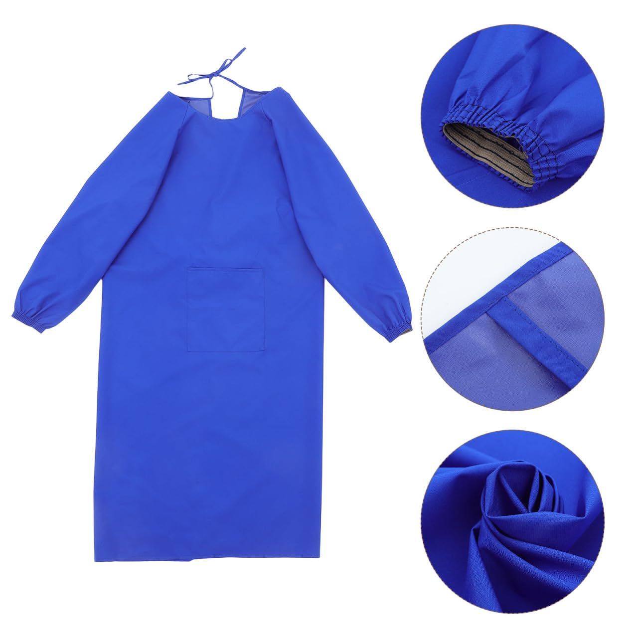 Adults Long Sleeve Cooking Kitchen Apron Waterproof Artist Drawing Apron Waterproof Aprons with Long Sleeves, blue - Image 3