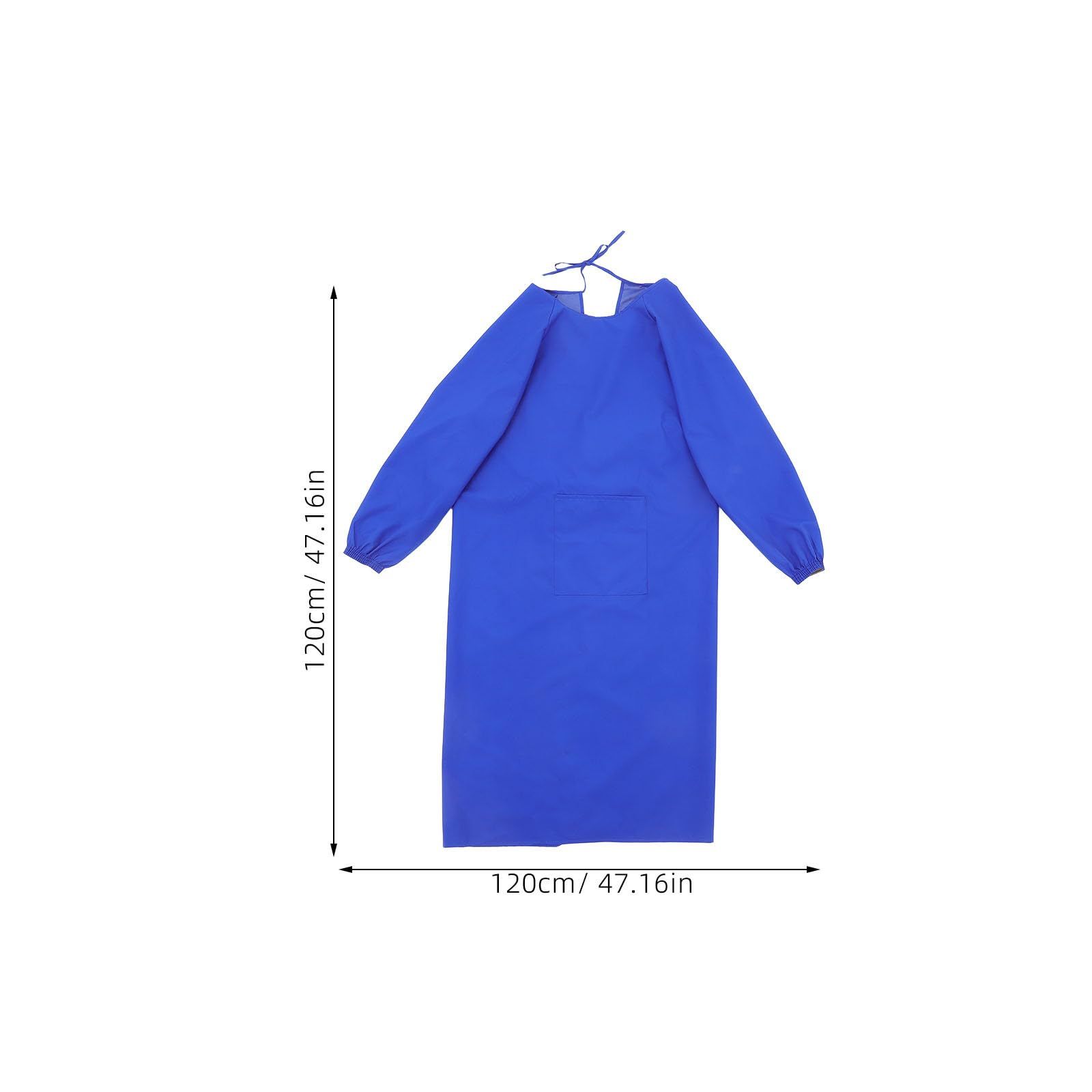 Adults Long Sleeve Cooking Kitchen Apron Waterproof Artist Drawing Apron Waterproof Aprons with Long Sleeves, blue - Image 5