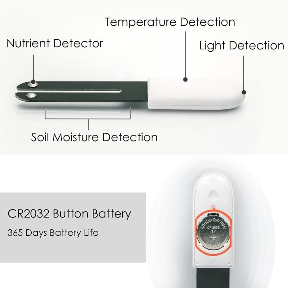 Automatically detect Moisture/Temperature/Light/Fertility,Can Connect to Mobile Phone via Bluetooth,Hygrometer Sensor for Indoor Plants (1pc) - Image 2