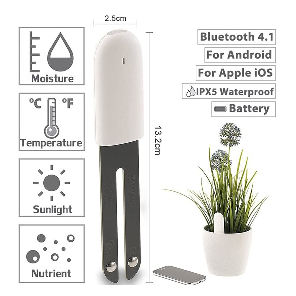 Automatically detect Moisture/Temperature/Light/Fertility,Can Connect to Mobile Phone via Bluetooth,Hygrometer Sensor for Indoor Plants (1pc) - Image 5