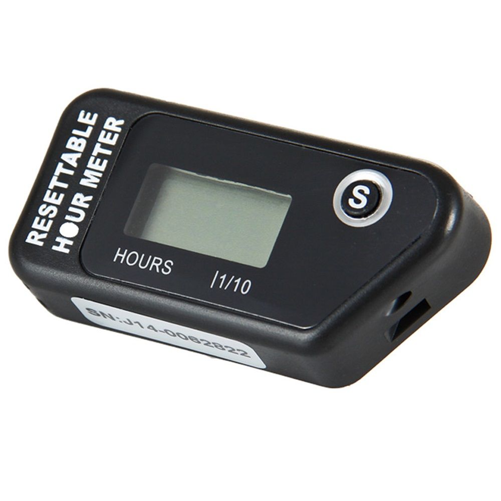 LCD Digital Hour Meter Gauge Vibration Activated,Waterproof Design,for All Vibrating Machine,Air Compressor,Generator,Lawn Mower,Motorcycle,Chainsaw (Black) - Image 2