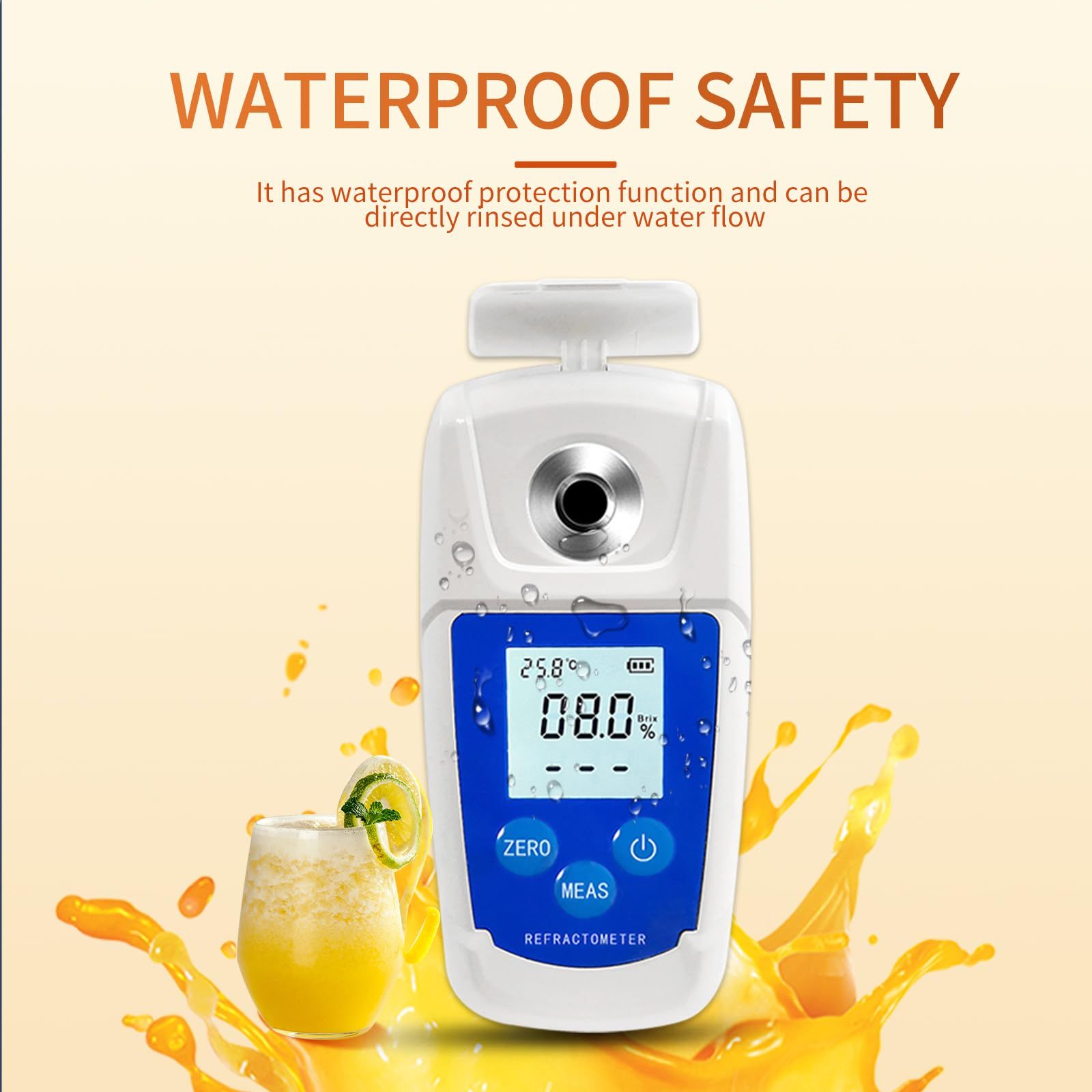 Digital Brix Refractometer  brix Meter Refractometer Automatic Temperature Compensation Brix Refractometer Range 0-55%，±0.1% Precision for Fruit Juice Coffee - Image 4